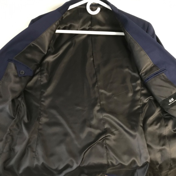 H & M Men’s Suit Jacket and Pants 33 R Slim Fit Navy Blue - Picture 5 of 11